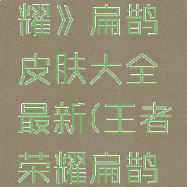 《王者荣耀》扁鹊皮肤大全最新(王者荣耀扁鹊全部皮肤)
