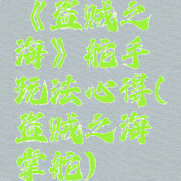 《盗贼之海》舵手玩法心得(盗贼之海掌舵)