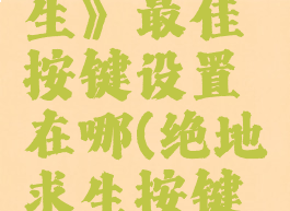 《绝地求生》最佳按键设置在哪(绝地求生按键最佳布局)