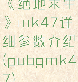 《绝地求生》mk47详细参数介绍(pubgmk47)