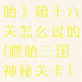 《三国哈哈哈》第十六关怎么过的(嘿哈三国神秘关卡16关怎么过)