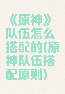 《原神》队伍怎么搭配的(原神队伍搭配原则)