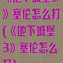《地下城堡3》塞伦怎么打(《地下城堡3》塞伦怎么打)