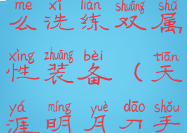 《天涯明月刀手游》怎么洗练双属性装备(天涯明月刀手游装备怎么洗双力道)