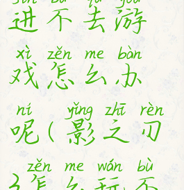 《影之刃3》进不去游戏怎么办呢(影之刃3怎么玩不了)