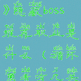 《循环勇者》隐藏boss推荐职业是什么(循环勇者有几关)