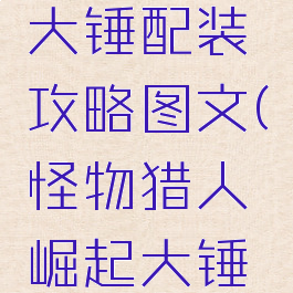《怪物猎人:崛起》大锤配装攻略图文(怪物猎人崛起大锤出什么套装)