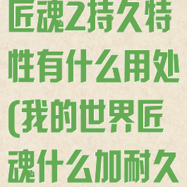 《我的世界》匠魂2持久特性有什么用处(我的世界匠魂什么加耐久)