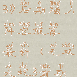 《无双大蛇3》后期强力阵容推荐最新(无双大蛇3前期阵容)