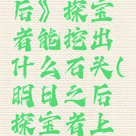 《明日之后》探宝者能挖出什么石头(明日之后探宝者上哪能挖宝)