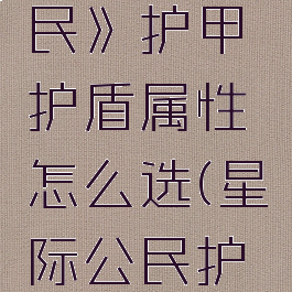 《星际公民》护甲护盾属性怎么选(星际公民护盾)