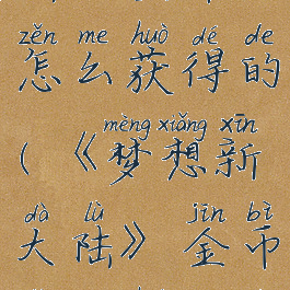 《梦想新大陆》金币怎么获得的(《梦想新大陆》金币怎么获得的啊)