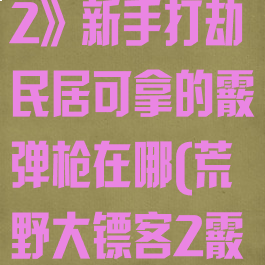 《荒野大镖客2》新手打劫民居可拿的霰弹枪在哪(荒野大镖客2霰弹枪获取)