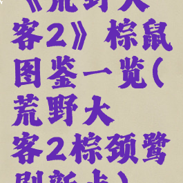 《荒野大镖客2》棕鼠图鉴一览(荒野大镖客2棕颈鹭刷新点)