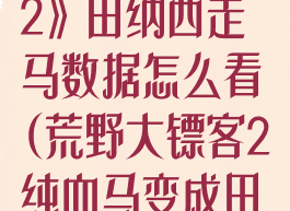 《荒野大镖客2》田纳西走马数据怎么看(荒野大镖客2纯血马变成田纳西)
