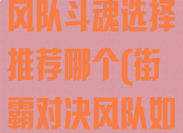 《街霸对决》风队斗魂选择推荐哪个(街霸对决风队如何搭配)