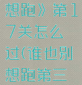 《谁也别想跑》第17关怎么过(谁也别想跑第三关)