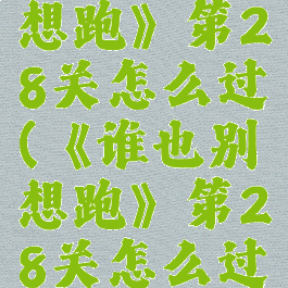 《谁也别想跑》第28关怎么过(《谁也别想跑》第28关怎么过视频)