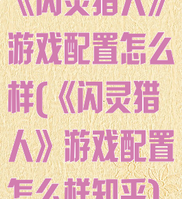 《闪灵猎人》游戏配置怎么样(《闪灵猎人》游戏配置怎么样知乎)