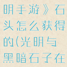 《黑暗与光明手游》石头怎么获得的(光明与黑暗石子在哪买)