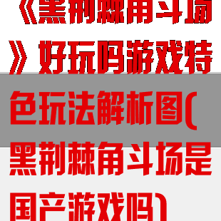 《黑荆棘角斗场》好玩吗游戏特色玩法解析图(黑荆棘角斗场是国产游戏吗)