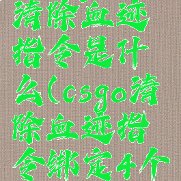 《csgo》清除血迹指令是什么(csgo清除血迹指令绑定4个方向键)