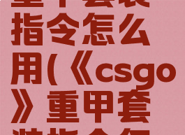 《csgo》重甲套装指令怎么用(《csgo》重甲套装指令怎么用不了)
