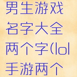 《lol手游》男生游戏名字大全两个字(lol手游两个字昵称)