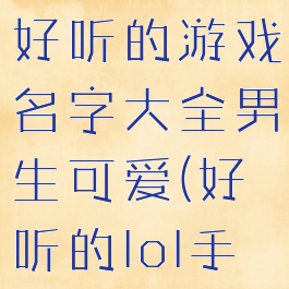 《lol手游》好听的游戏名字大全男生可爱(好听的lol手游id)
