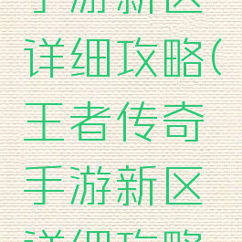 王者传奇手游新区详细攻略(王者传奇手游新区详细攻略图)