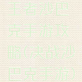 王者沙巴克手游攻略(决战沙巴克手游)