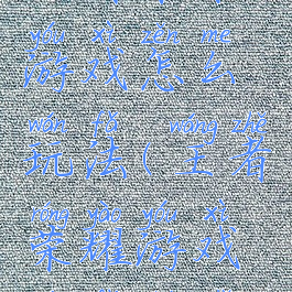 王者荣耀游戏怎么玩法(王者荣耀游戏玩法图纸)