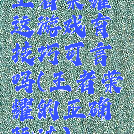 王者荣耀这游戏有技巧可言吗(王者荣耀的正确玩法)