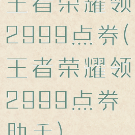 王者荣耀领2999点券(王者荣耀领2999点券助手)