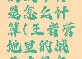 王者营地的战斗力是怎么计算(王者营地里的战斗力是怎么算的)