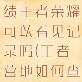 王者营地怎么查别人战绩王者荣耀可以看见记录吗(王者营地如何查看别人战绩)