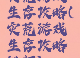 灾荒游戏生存攻略(灾荒游戏生存攻略视频)