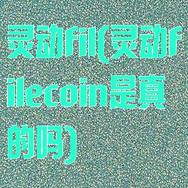 灵动fil(灵动filecoin是真的吗)
