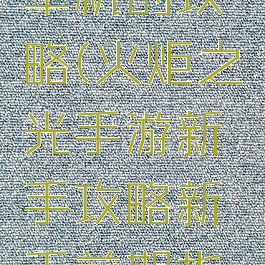 火炬之光单机的攻略(火炬之光手游新手攻略新手前期指南)