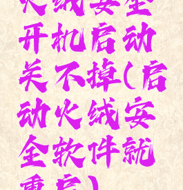 火绒安全开机启动关不掉(启动火绒安全软件就重启)