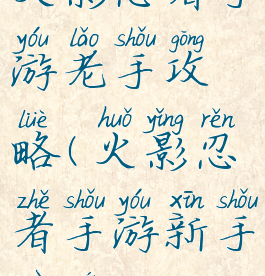 火影忍者手游老手攻略(火影忍者手游新手入门)