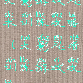 火影游戏忍术训练攻略(火影忍者训练游戏攻略)