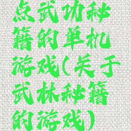 点武功秘籍的单机游戏(关于武林秘籍的游戏)