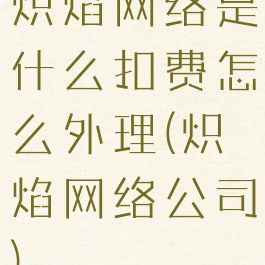 炽焰网络是什么扣费怎么外理(炽焰网络公司)