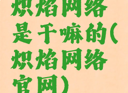 炽焰网络是干嘛的(炽焰网络官网)