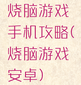 烧脑游戏手机攻略(烧脑游戏安卓)