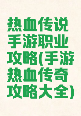 热血传说手游职业攻略(手游热血传奇攻略大全)