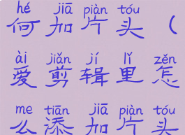 爱剪辑如何加片头(爱剪辑里怎么添加片头)