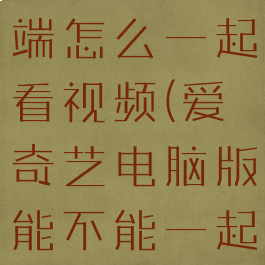 爱奇艺电脑端怎么一起看视频(爱奇艺电脑版能不能一起看)