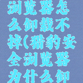 猎豹安全浏览器怎么卸载不掉(猎豹安全浏览器为什么卸载不了)